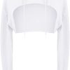 Women Long Sleeve Cropped Super Crop Top Hoodies Sweatshirt Aesthetic Punk Hip Hop Dance Sexy Rave Cloth