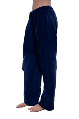 Towel Pants for Swimmers –Navy Blue- Cotton Terry Towel Pants–Beach Coverup–Resort Wear–Swim wear
