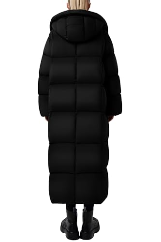 Women's Winter Long Puffer Coats Hooded Zip Up Casual Thickened Down Jackets Trendy Warm Clothes Outerwear