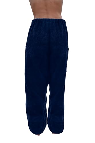 Towel Pants for Swimmers –Navy Blue- Cotton Terry Towel Pants–Beach Coverup–Resort Wear–Swim wear