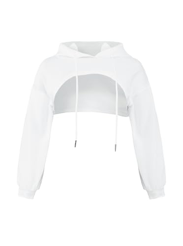 Womens Super Cropped Hoodie Sweatshirts Long Sleeve Crop Tops