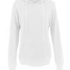Women's Casual Lightweight Hoodies Long Sleeve White Drawstring Sweatshirts Loose Pullovers with Pocket