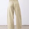 Womens Linen Pants Casual Capri Baggy Wide Leg Trousers Palazzo Pants Beach Vacation Outfits