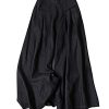 Women' s Culottes Linen Blend Wide Leg Pants Elastic Waist Casual Palazzo Trousers with Pockets Capris