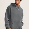 Mens Oversized Hoodies Pullover Vintage Sweatshirt Acid Wash Heavyweight Plush Cotton Baggy Streetwear Top Athletic