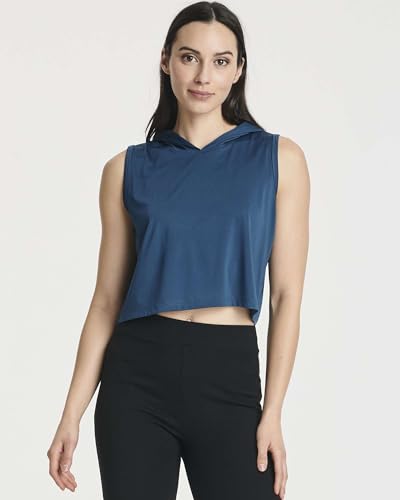 3 Pack: Women's Dry-Fit Sleeveless Cropped Tank Top Hoodie - Athletic Crop Sweatshirt