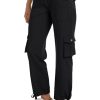 Women's Cargo Capris Hiking Pants Lightweight Quick Dry Outdoor Athletic Travel Casual Loose Comfy Cute Pockets
