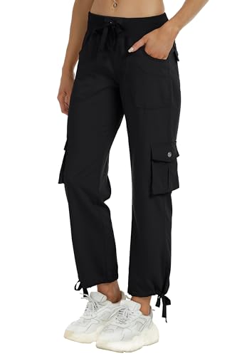 Women's Cargo Capris Hiking Pants Lightweight Quick Dry Outdoor Athletic Travel Casual Loose Comfy Cute Pockets