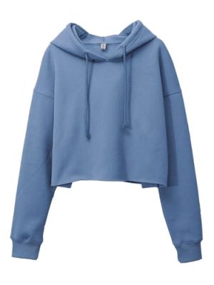 Women's Cropped Hoodies Long Sleeves Fleece Crop Top Sweatshirt with Hooded