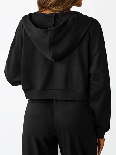 Cropped Zip Up Hoodie Women Long Sleeve Crop Sweatshirts Jackets