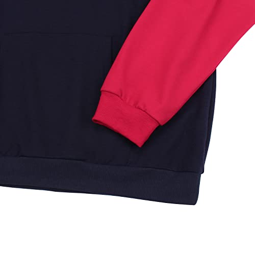 Womens Pullover Hoodies Oversized Graphic Color Block Novelty Hoodie Sweatshirts with Pockets