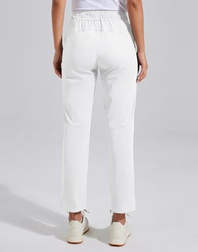 Womens Golf Pants with Zip Pockets High Waisted Stretch 7/8 Ankle Dress Work Business Casual Slacks Travel Pants
