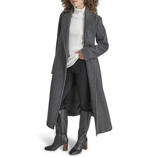 Women's Long Belted Faux-Wool