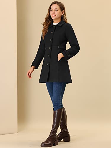 Women's Winter Classic Outwear Overcoat with Pockets Single Breasted Pea Coat
