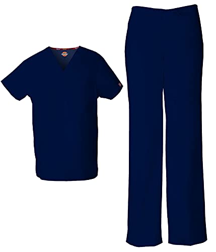 Scrub Set for Men & Women 3 Pockets, V-Neck Top 83706 and Natural Rise Drawstring Pant for Healthcare Heros 83006