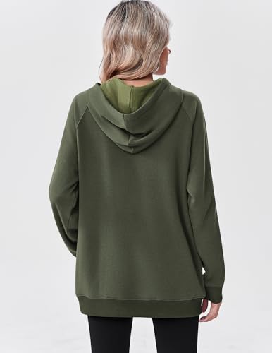 Womens Fleece Hoodies Soft Midweight Casual Hooded Sweatshirts Y2K Fall Winter Pullover Tops Kangaroo Pocket