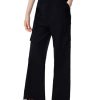 Women Wide Leg Pants Button Fly Business Casual Pants Bottoms with Pockets