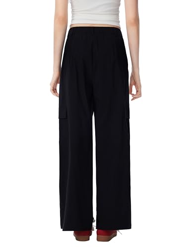 Women Wide Leg Pants Button Fly Business Casual Pants Bottoms with Pockets