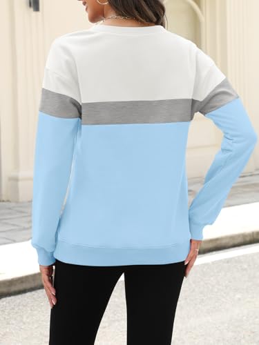 Womens Sweatshirts Half Zip Fleece Pullover Tops Color Block Quarter Zipper Hoodies Fall Winter Clothes