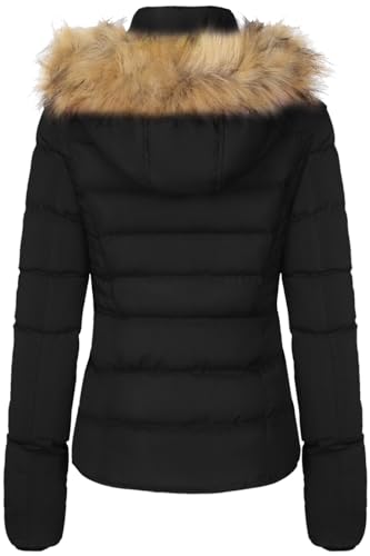 Thickened Winter Puffer Jacket with Removable Faux Fur Hood Fleece Lining