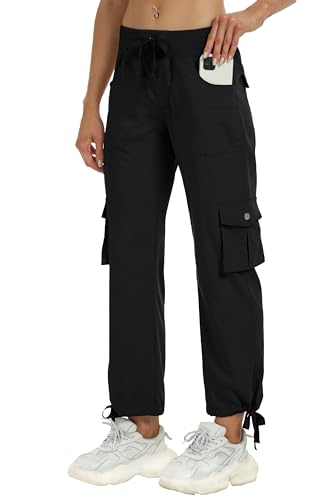 Women's Cargo Capris Hiking Pants Lightweight Quick Dry Outdoor Athletic Travel Casual Loose Comfy Cute Pockets