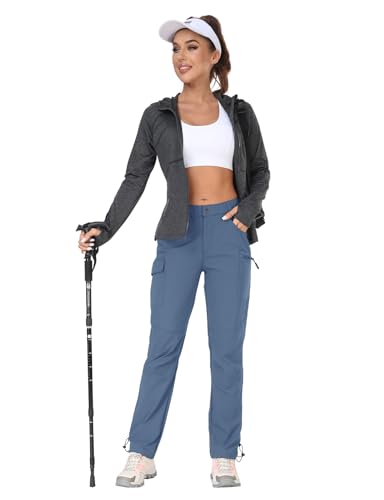 Women's Hiking Cargo Pants Quick Dry Outdoor Camping Capris Water Resistant UPF 50 with Zipper Pockets