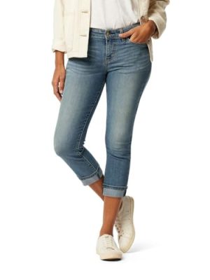 Women's Mid-Rise Slim Fit Capris Stretch Denim (Available in Plus Size)