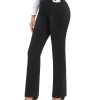 Women Dress Pants Business Casual Straight Leg 30" Stretch Work Pants Pull On Slim-fit Regular Slacks with 4 Pockets