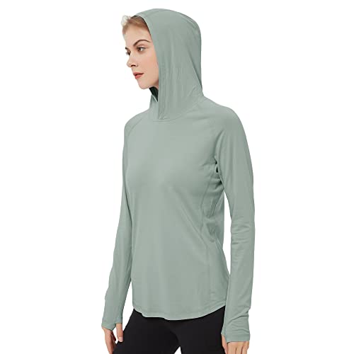 Women's Ultra-Soft Bamboo Viscose Hoodie UPF 50+ Sun Protection Long Sleeve Shirt