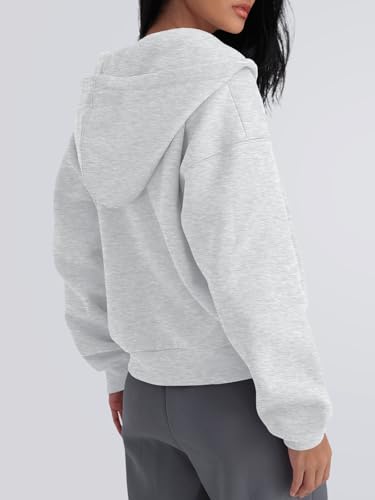 Zip Up Hoodies For Women Cropped Sweatshirts Fall Fashion Outfits 2025 Y2k Fleece Teen Girls Clothes
