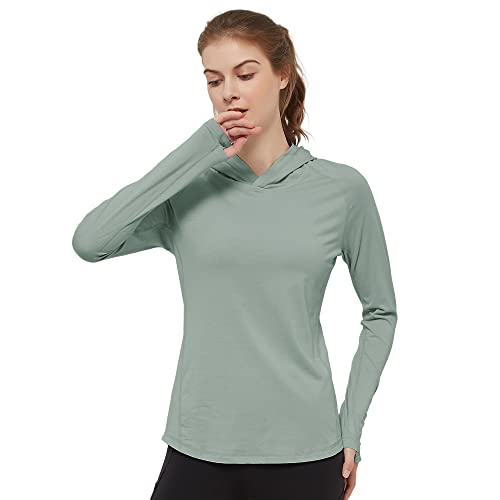 Women's Ultra-Soft Bamboo Viscose Hoodie UPF 50+ Sun Protection Long Sleeve Shirt