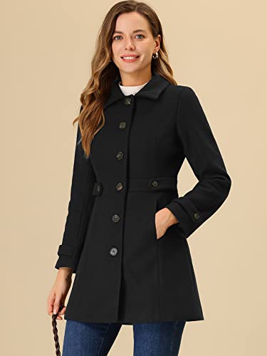Women's Winter Classic Outwear Overcoat with Pockets Single Breasted Pea Coat