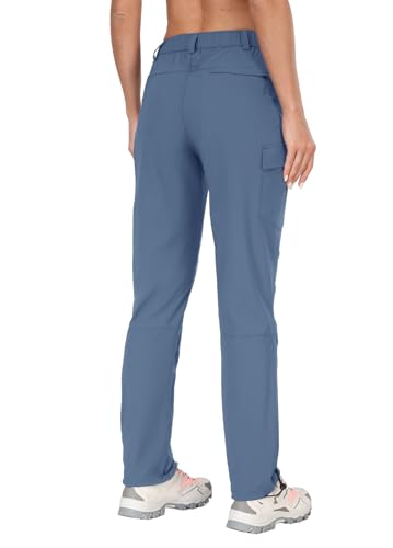 Women's Hiking Cargo Pants Quick Dry Outdoor Camping Capris Water Resistant UPF 50 with Zipper Pockets