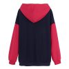 Womens Pullover Hoodies Oversized Graphic Color Block Novelty Hoodie Sweatshirts with Pockets