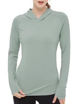 Women's Ultra-Soft Bamboo Viscose Hoodie UPF 50+ Sun Protection Long Sleeve Shirt
