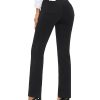 Women Dress Pants Business Casual Straight Leg 30" Stretch Work Pants Pull On Slim-fit Regular Slacks with 4 Pockets