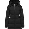 Women's Warm Thickened Parka Coat Winter Puffer Jacket with Removable Hood