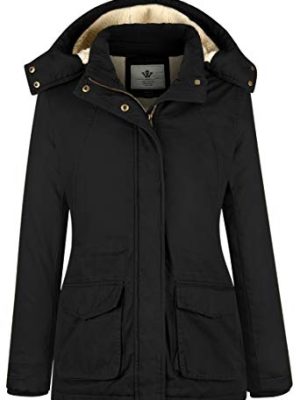 Women's Winter Warm Sherpa Lined Jacket Heavy Parka Coat with Hood