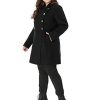 Women's Plus Size Coat A-Line Peter Pan Collar Double Breasted Fall Winter Peacoat