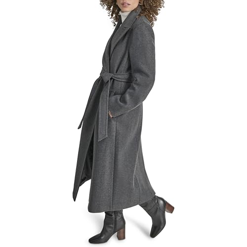 Women's Long Belted Faux-Wool