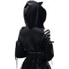 Women's Cat Ear Hoodie Pullover Long Sleeve Off Shoulder Cute Crop Top Hoodies Sweatshirt