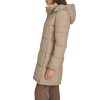 Women's Hooded Zip Front Puffer Long Sleeve Coat