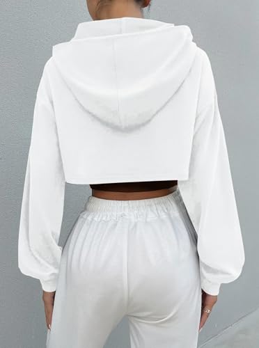 Womens Super Cropped Hoodie Sweatshirts Long Sleeve Crop Tops