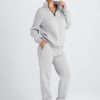 Women's Sweatsuits 2 Piece Outfits Lounge Sets Long Sleeve Half Zip Pullover and Baggy Sweatpants with Pockets