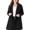 Women's Plus Size Coat A-Line Peter Pan Collar Double Breasted Fall Winter Peacoat