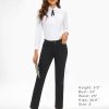 Women Dress Pants Business Casual Straight Leg 30" Stretch Work Pants Pull On Slim-fit Regular Slacks with 4 Pockets