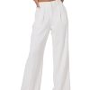 Women Wide Leg High Waist Wide Leg Pants Loose Fit Back Elastic Waist Pleated Front Trousers for Work Casual