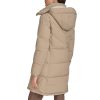 Women's Hooded Zip Front Puffer Long Sleeve Coat