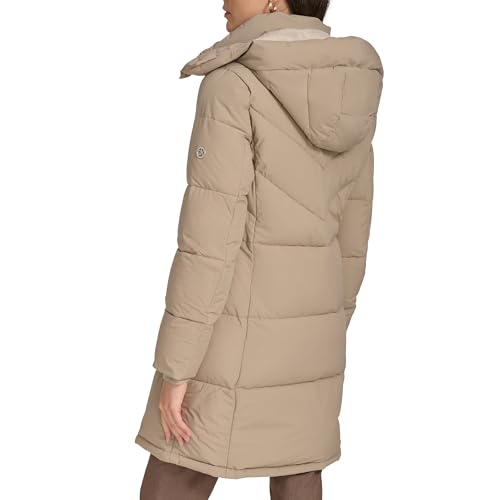 Women's Hooded Zip Front Puffer Long Sleeve Coat