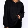 Womens Hoodies Casual Waffle Knit Long Sleeve Drawstring Pullover Sweatshirts Lightweight Hooded Tops